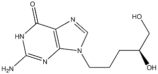 2-Amino-9-[(4S)-4,5-dihydroxypentyl]-1,9-dihydro-6H-purin-6-one 구조식 이미지