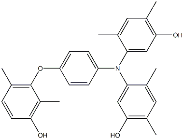 N,N-Bis(5-hydroxy-2,4-dimethylphenyl)-4-(3-hydroxy-2,6-dimethylphenoxy)benzenamine 구조식 이미지