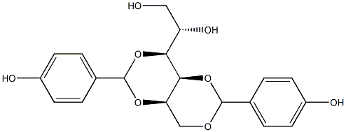 1-O,3-O:2-O,4-O-Bis(4-hydroxybenzylidene)-L-glucitol 구조식 이미지