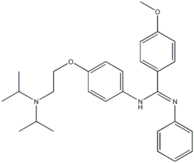 N-[4-[2-(Diisopropylamino)ethoxy]phenyl]-4-methoxy-N'-phenylbenzamidine 구조식 이미지