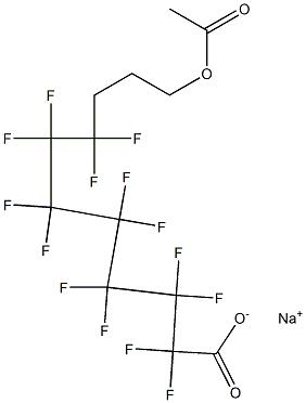 2,2,3,3,4,4,5,5,6,6,7,7,8,8-Tetradecafluoro-11-acetoxyundecanoic acid sodium salt 구조식 이미지