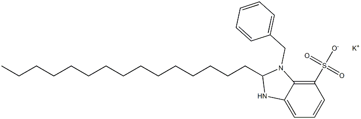 1-Benzyl-2,3-dihydro-2-pentadecyl-1H-benzimidazole-7-sulfonic acid potassium salt Structure