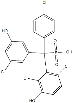 (4-Chlorophenyl)(3-chloro-5-hydroxyphenyl)(2,6-dichloro-3-hydroxyphenyl)methanesulfonic acid 구조식 이미지