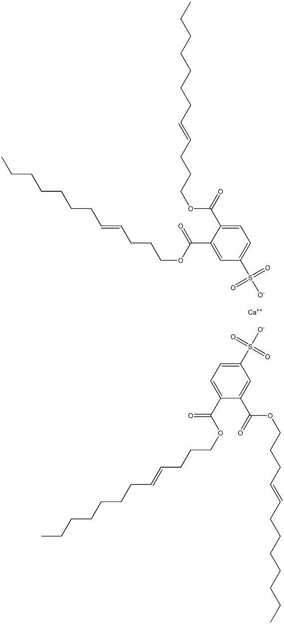 Bis[3,4-di(4-dodecenyloxycarbonyl)benzenesulfonic acid]calcium salt Structure
