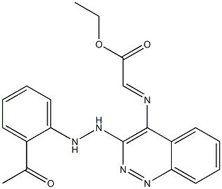 2-[[[3-[2-(2-Acetylphenyl)hydrazino]cinnolin]-4-yl]imino]acetic acid ethyl ester 구조식 이미지