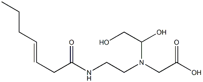 N-(1,2-Dihydroxyethyl)-N-[2-(3-heptenoylamino)ethyl]aminoacetic acid 구조식 이미지