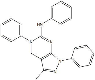 5-Phenyl-6-anilino-3-methyl-1-phenyl-4,5-dihydro-1H-pyrazolo[3,4-d]pyrimidine Structure