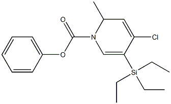 4-Chloro-1,2-dihydro-2-methyl-5-(triethylsilyl)pyridine-1-carboxylic acid phenyl ester 구조식 이미지