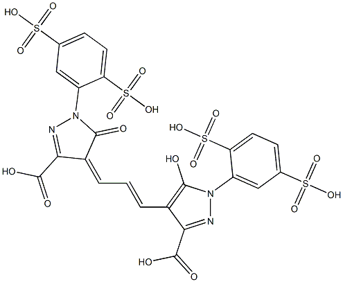 4-[3-[3-Carboxy-1-(2,5-disulfophenyl)-5-hydroxy-1H-pyrazol-4-yl]-2-propenylidene]-1-(2,5-disulfophenyl)-4,5-dihydro-5-oxo-1H-pyrazole-3-carboxylic acid 구조식 이미지