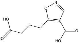 5-(3-Carboxypropyl)isoxazole-4-carboxylic acid 구조식 이미지