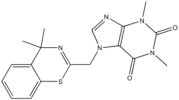 7-[(4,4-Dimethyl-4H-1,3-benzothiazin-2-yl)methyl]-3,7-dihydro-1,3-dimethyl-1H-purine-2,6-dione Structure