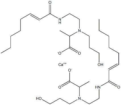 Bis[2-[N-(3-hydroxypropyl)-N-[2-(2-octenoylamino)ethyl]amino]propionic acid]calcium salt 구조식 이미지