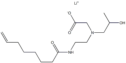 N-(2-Hydroxypropyl)-N-[2-(7-octenoylamino)ethyl]aminoacetic acid lithium salt 구조식 이미지