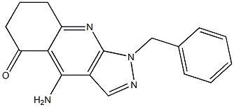 1-Benzyl-4-amino-1,6,7,8-tetrahydro-5H-pyrazolo[3,4-b]quinolin-5-one 구조식 이미지