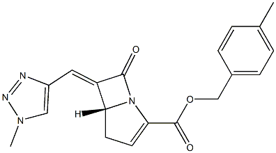 (5R,6E)-6-[(1-Methyl-1H-1,2,3-triazol)-4-yl]methylene-7-oxo-1-azabicyclo[3.2.0]hept-2-ene-2-carboxylic acid 4-methylbenzyl ester 구조식 이미지