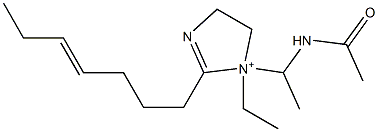 1-[1-(Acetylamino)ethyl]-1-ethyl-2-(4-heptenyl)-2-imidazoline-1-ium 구조식 이미지