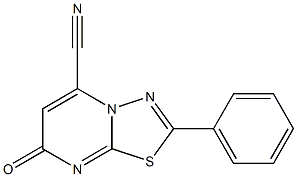 2-Phenyl-7-oxo-7H-1,3,4-thiadiazolo[3,2-a]pyrimidine-5-carbonitrile 구조식 이미지