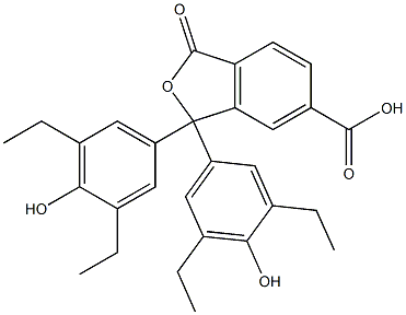 1,1-Bis(3,5-diethyl-4-hydroxyphenyl)-1,3-dihydro-3-oxoisobenzofuran-6-carboxylic acid 구조식 이미지