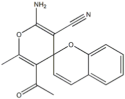 2'-Amino-5'-acetyl-6'-methylspiro[2H-1-benzopyran-2,4'-[4H]pyran]-3'-carbonitrile Structure