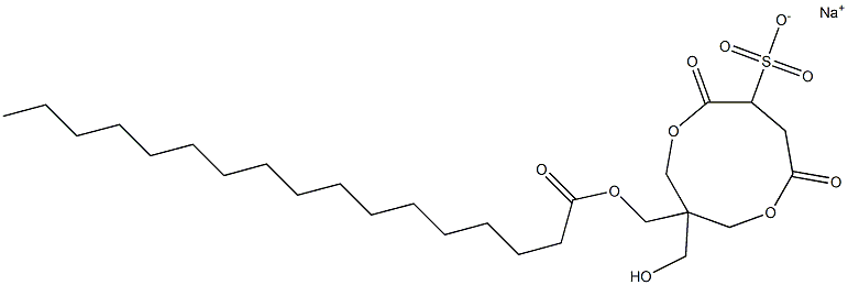 1-(1-Oxoheptadecyloxymethyl)-1-(hydroxymethyl)-4,7-dioxo-3,8-dioxacyclononane-6-sulfonic acid sodium salt 구조식 이미지