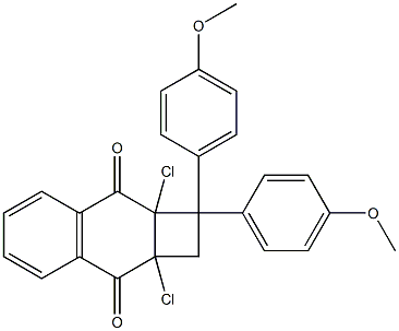 2a,8a-Dichloro-1,2,2a,8a-tetrahydro-1,1-bis(4-methoxyphenyl)cyclobuta[b]naphthalene-3,8-dione 구조식 이미지