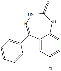 5-Phenyl-7-chloro-1H-1,3,4-benzotriazepin-2(3H)-one 구조식 이미지