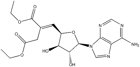 (E)-4-[[(2R,3R,4S,5R)-2-(6-Amino-9H-purin-9-yl)-3,4-dihydroxytetrahydrofuran]-5-yl]-3-(ethoxycarbonyl)-3-butenoic acid ethyl ester Structure