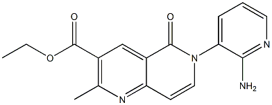5,6-Dihydro-2-methyl-5-oxo-6-(2-amino-3-pyridyl)-1,6-naphthyridine-3-carboxylic acid ethyl ester Structure
