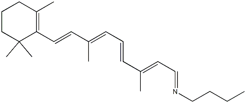 (1E,2E,4E,6E,8E)-9-(2,6,6-Trimethyl-1-cyclohexenyl)-3,7-dimethyl-N-butyl-2,4,6,8-nonatetren-1-imine Structure