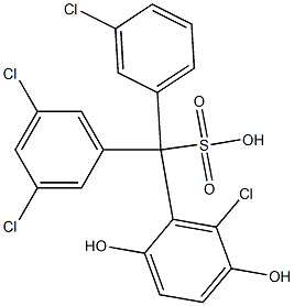 (3-Chlorophenyl)(3,5-dichlorophenyl)(6-chloro-2,5-dihydroxyphenyl)methanesulfonic acid Structure