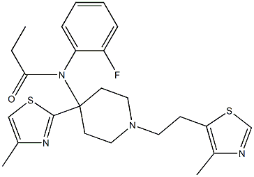 N-(2-Fluorophenyl)-N-[1-[2-(4-methylthiazol-5-yl)ethyl]-4-(4-methylthiazol-2-yl)piperidin-4-yl]propanamide 구조식 이미지