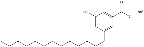 3-Tridecyl-5-hydroxybenzoic acid sodium salt Structure