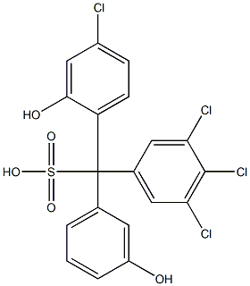 (4-Chloro-2-hydroxyphenyl)(3,4,5-trichlorophenyl)(3-hydroxyphenyl)methanesulfonic acid Structure