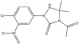 1-(3-Nitro-4-chlorophenyl)-3,3-dimethyl-4-acetyl-1,2,4-triazolidin-5-one 구조식 이미지