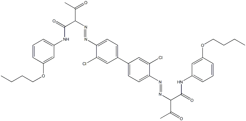 4,4'-Bis[[1-(3-butoxyphenylamino)-1,3-dioxobutan-2-yl]azo]-3,3'-dichloro-1,1'-biphenyl 구조식 이미지