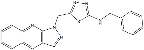 1-[[5-(Benzylamino)-1,3,4-thiadiazol-2-yl]methyl]-1H-pyrazolo[3,4-b]quinoline 구조식 이미지