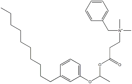 N,N-Dimethyl-N-benzyl-N-[2-[[1-(3-decylphenyloxy)ethyl]oxycarbonyl]ethyl]aminium 구조식 이미지