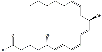 (5S,6E,8Z,10E,12R,14Z)-5,12-Dihydroxy-6,8,10,14-icosatetraenoic acid 구조식 이미지