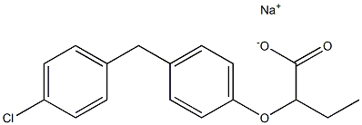 2-[4-(4-Chlorobenzyl)phenoxy]butyric acid sodium salt Structure