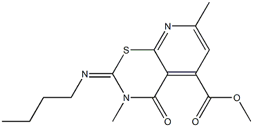 2-(Butylimino)-3,4-dihydro-3,7-dimethyl-4-oxo-2H-pyrido[3,2-e][1,3]thiazine-5-carboxylic acid methyl ester Structure