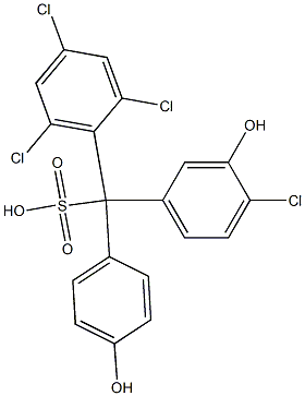 (4-Chloro-3-hydroxyphenyl)(2,4,6-trichlorophenyl)(4-hydroxyphenyl)methanesulfonic acid Structure