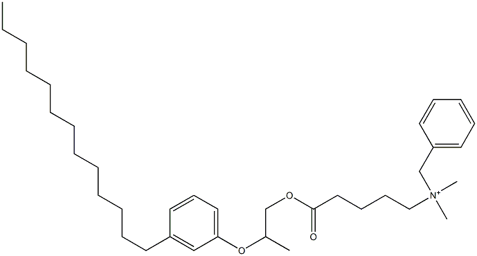 N,N-Dimethyl-N-benzyl-N-[4-[[2-(3-tridecylphenyloxy)propyl]oxycarbonyl]butyl]aminium 구조식 이미지