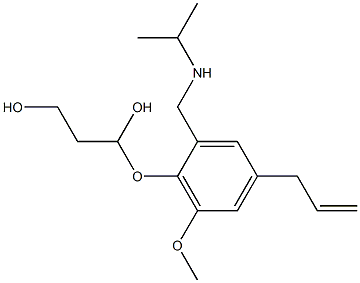 3-[4-Allyl-2-[(isopropylamino)methyl]-6-methoxyphenoxy]-1,3-propanediol 구조식 이미지