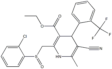 5-Cyano-1,4-dihydro-6-methyl-2-[(2-chlorophenylsulfinyl)methyl]-4-(2-trifluoromethylphenyl)pyridine-3-carboxylic acid ethyl ester Structure