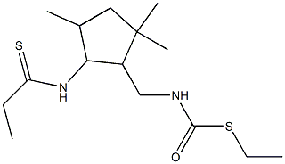 [[2-(Ethylthiocarbonylamino)-3,5,5-trimethylcyclopentan-1-yl]methyl]thiocarbamic acid S-ethyl ester 구조식 이미지