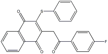 2-Phenylthio-3-[(4-fluorophenylcarbonyl)methyl]-1,4-naphthoquinone 구조식 이미지