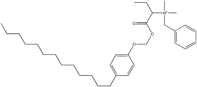 N,N-Dimethyl-N-benzyl-N-[1-[[(4-tridecylphenyloxy)methyl]oxycarbonyl]propyl]aminium 구조식 이미지