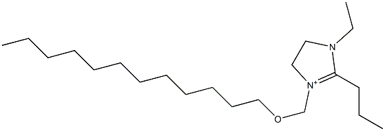 1-Ethyl-2-propyl-3-[(dodecyloxy)methyl]-4,5-dihydro-1H-imidazol-3-ium 구조식 이미지