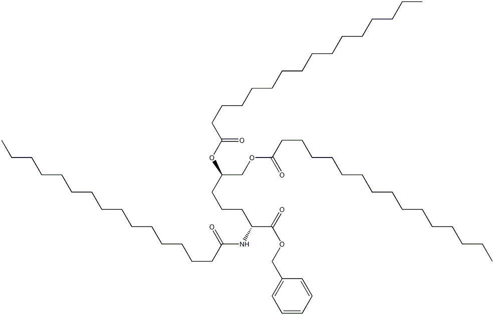 (2R,6R)-2-Palmitoylamino-6,7-di(palmitoyloxy)heptanoic acid benzyl ester 구조식 이미지