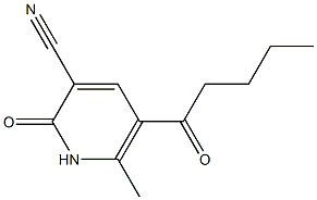 5-Pentanoyl-1,2-dihydro-6-methyl-2-oxopyridine-3-carbonitrile Structure